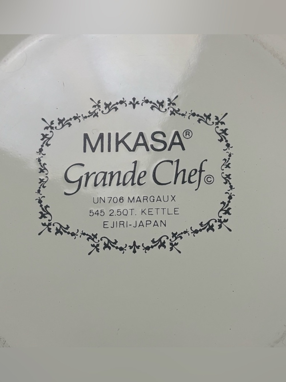 VTG Mikasa Grande Chef Wildflower Teapot 2.5 Qt Tea Kettle Enamelware Brass - Picture 13 of 15